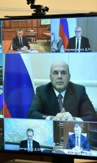 Президент России В.В. Путин проводит видеосовещание с членами Правительства РФ 28 октября 2020 года (02)