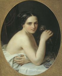 Тыранов Алексей Васильевич (1808-1859) , Девушка с цветком , холст, масло
