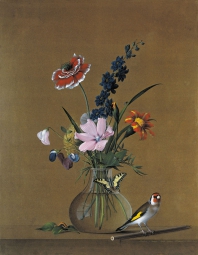 Толстой Фёдор Петрович (1783-1873) , Букет цветов, бабочка и птичка , 1820 год 