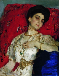 Серов Валентин Александрович (1865-1911) , Портрет Акимовой , Национальная галерея Армении  , 1908 год  , холст, масло , 77 х 62 см