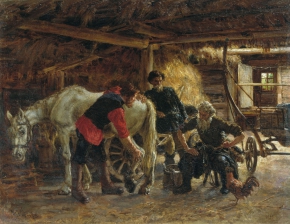 Савицкий Константин Аполлонович (1844-1905) , Больная лошадь , Частное собрание , 1895 год  , холст, масло
