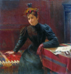 Савицкий Константин Аполлонович (1844-1905) , Женский портрет , Тюменский музей изобразительных искусств  , 1897 год  , холст, масло , 72 х 68 см