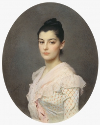 Соколов Александр Петрович  (1829-1913) , Портрет молодой женщины , Симферопольский художественный музей  , 1891 год  , бумага, акварель , 44 х 35,5 см