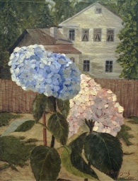 Остроухов Илья Семёнович  (1858-1929) , Гортензии , 1900 год  , холст, масло