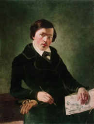 Капков Яков Фёдорович (1816-1854)  , Автопортрет , Государственный Русский музей , 1842 год  , холст, масло , 98 х 75 см 
