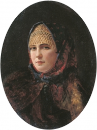 Рачков Николай Ефимович (1825-1895) , Портрет девушки , Художественный музей имени М.С. Туганова  , 1870-е год  , холст, масло , 38 х 18 см