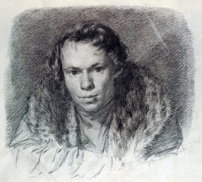 Заболотский Пётр Ефимович (1803-1866) , Автопортрет , 1827 год  , бумага, итальянский карандаш  
