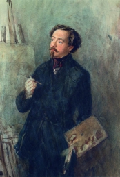 Гагарин Григорий Григорьевич (1810-1893) , Автопортрет , Государственный Русский музей , 1840 год  , акварель