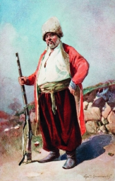Васильковский Сергей Иванович (1854-1917) , Запорожец , Частное собрание , конец XIX века год  , картон, масло