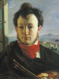 Варнек Александр Григорьевич (1782-1843) , Автопортрет с палитрой и кистями в руке , 1806 год  , холст, масло