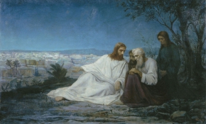 Боткин Михаил Петрович (1839-1914) , Беседа Христа с учениками , холст, масло