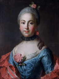 Аргунов Иван Петрович (1729-1802) , Портрет неизвестной в темно-голубом платье , Государственный Эрмитаж , 1760 год  , холст, масло , 60 х 45 см