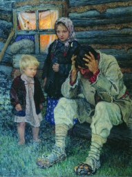 Богданов-Бельский Николай Петрович (1868-1945) , Горе , Сумский художественный музей , 1909 год  , холст, масло