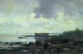 Васильев Фёдор Александрович (1850-1873) , Берег Ладожского озера. Облачный день , холст, масло