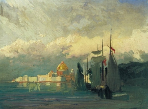 Васильев Фёдор Александрович (1850-1873) , На Неве , Государственная Третьяковская галерея , 1871 год  , картон, масло