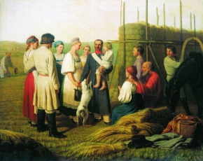 Венецианов Алексей Гаврилович (1780-1847) , Возвращение солдата , холст, масло