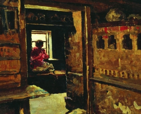 Виноградов Сергей Арсеньевич (1869-1938) , Мальчик у окна , 1890 год  , холст, масло