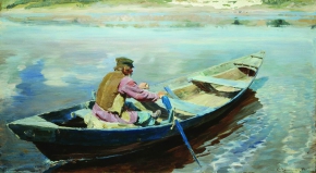 Виноградов Сергей Арсеньевич (1869-1938) , На реке , 1899 год  , холст, масло