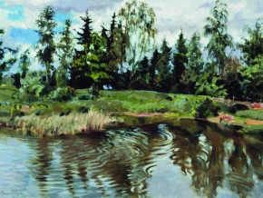 Виноградов Сергей Арсеньевич (1869-1938) , Озеро в лесу , холст, масло