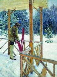 Виноградов Сергей Арсеньевич (1869-1938) , Охотник с лыжами , холст, масло