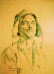 Виноградов Сергей Арсеньевич (1869-1938) , Рабочий-каменщик , 1933 год  , бумага, акварель