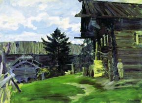 Виноградов Сергей Арсеньевич (1869-1938) , Северная деревня , 1902 год  , холст, масло
