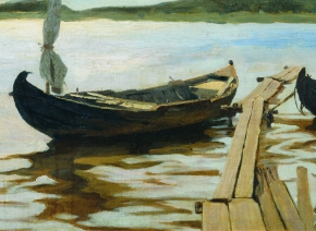 Виноградов Сергей Арсеньевич (1869-1938) , Этюд с лодкой , холст, масло