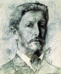 Врубель Михаил Александрович (1856-1910) , Автопортрет , 1904 год  , Бумага, карандаш, пастель, уголь