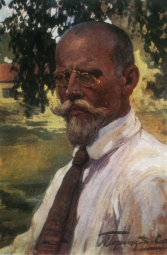 Горюшкин-Сорокопудов Иван Силыч (1873-1954) , Автопортрет , 1920-е год  , бумага на картоне, акварель