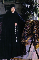 Кустодиев Борис Михайлович (1878-1927) , Монахиня , Государственный Русский музей , 1908 год  , холст, масло , 195 х 134 см
