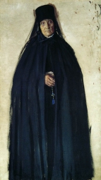 Кустодиев Борис Михайлович (1878-1927) , Монахиня , Государственный Русский музей , 1908 год  , холст, масло , 112 х 64,5 см