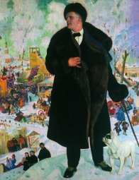 Кустодиев Борис Михайлович (1878-1927) , Портрет Фёдора Ивановича Шаляпина , Государственный Русский музей , 1922 год  , холст, масло , 99 х 80 см
