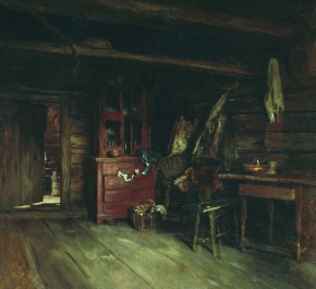 Максимов Василий Максимович (1844-1911) , Внутренний вид избы , Государственный Русский музей , 1869 год  , холст, масло