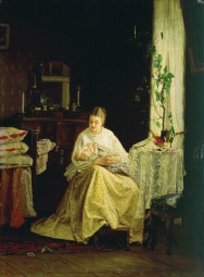 Максимов Василий Максимович (1844-1911) , Материнство , Таганрогский художественный музей , 1871 год  , холст, масло