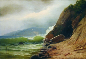 Мещерский Арсений Иванович (1834-1902) , Грот на берегу , Частное собрание , холст, масло , 83 x 121 см