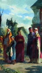 Неврев Николай Васильевич (1830-1904) , Свадебное шествие , Музей изобразительных искусств Республики Карелия  , холст, масло