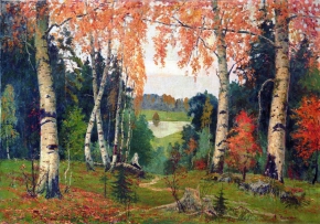 Нестеров Михаил Васильевич (1862-1942) , В осеннем лесу , 1900-е  год  , холст, масло