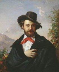 Орлов Пимен Никитич (1812-1865) , Автопортрет , Государственная Третьяковская галерея , 1851 год  , холст, масло , 45 x 38 см.