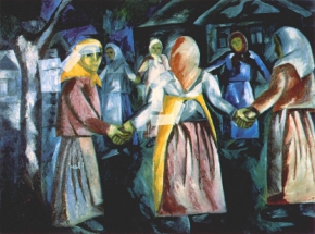 Гончарова Наталья Сергеевна (1881–1962) , Танец , 1910 год  , холст, масло