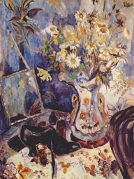 Гончарова Наталья Сергеевна (1881–1962) , Натюрморт с туфлей и зеркалом , 1906 год  , холст, масло