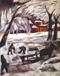 Гончарова Наталья Сергеевна (1881–1962) , Ледяные фигуры , 1911 год  , холст, масло