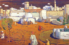 Кандинский Василий Васильевич (1866-1944) , Арабский город , 1905 год  , картон, темпера , 67.3 × 99.5 см