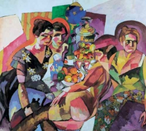 Лентулов Аристарх Васильевич (1882-1943) , Женщины и фрукты. Правая часть диптиха , 1917 год 