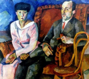 Лентулов Аристарх Васильевич (1882-1943) , Семейный портрет. Искусствовед Н.М. Щёкотов