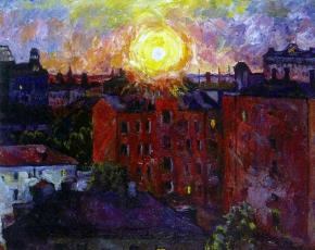 Лентулов Аристарх Васильевич (1882-1943) , Солнце над крышами. Закат , 1928 год 