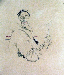 Малявин Филипп Андреевич (1869-1940) , Автопортрет , Калужский областной художественный музей  , бумага, гр. карандаш