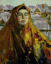 Малявин Филипп Андреевич (1869-1940) , Баба. Зима , холст, масло