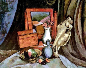 Машков Илья Иванович (1881-1944) , Зеркало и лошадиный череп , 1919 год  , холст, масло , 109 x 135,5 см