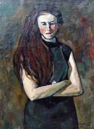 Машков Илья Иванович (1881-1944) , Портрет писательницы Emma Ribarik , 1920 год  , холст, масло
