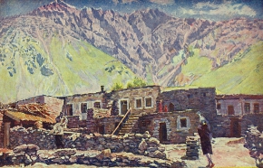 Машков Илья Иванович (1881-1944) , Грузия. Казбек. Шат-гора и аул , 1920 год  , холст, масло